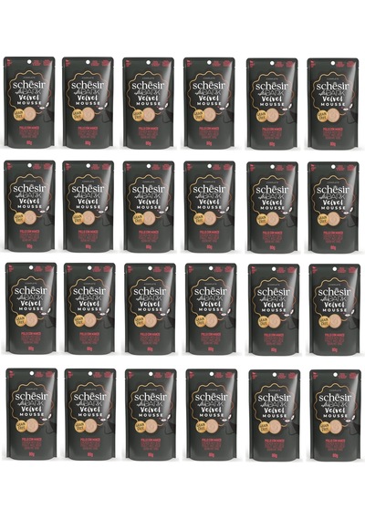 Schesir After Dark Tavuk Ve Sığır Etli Pouch Mousse Kedi Yaş Mama 80 Gr. X 24 Adet