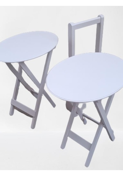 Çanta Zigon Sehpa Oval Model İkili Takım Ahşap Mdf Beyaz Renk Uyumu El Yapımı