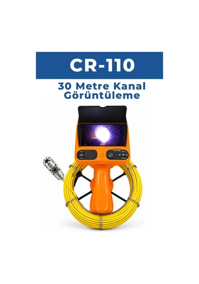 CR-110 30 Metre Sert Kablo Yılan Kamera - Ips Ekran 1080p Endüstriyel 360 Derece Kamera