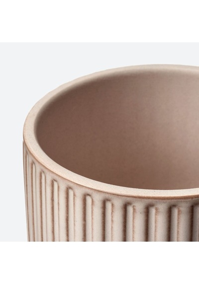 Seramik Saksı, Bej, 9 Cm 3 Adet