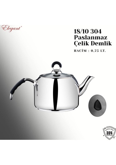 Mirage Mini Boy Silikonlu Çelik Kulplu Çaydanlık Takımı Çelik