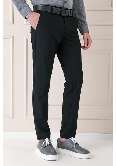 Efor Comfort Fit Yan Cep Pamuk Gabardin Casual Siyah Pantolon P 1146 Siyah