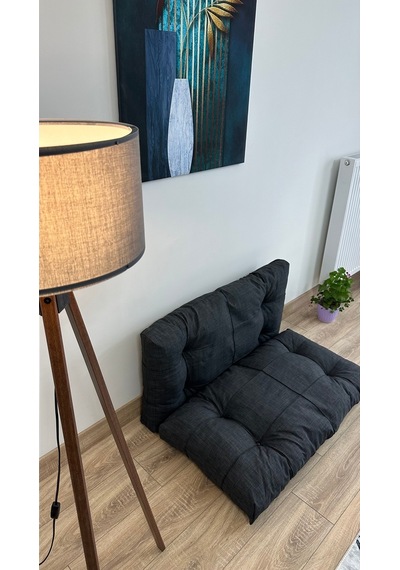Modern Style Home Kalorifer Önü Yer & Palet Minderi 2'li Takım Antrasit