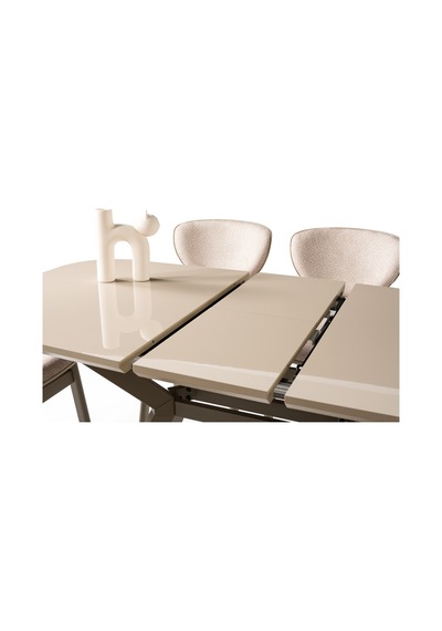 Venedik Cappuccino Mdf Lak Panel Açılır Mutfak Masa Takımı 80 130cm Venedik Cappuccino Mdf Lak Panel Açılır Mutfak Masa Takımı 80 130cm