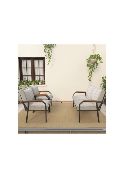 Mygusi "mygusi" Hayal Balkon, Bahçe, Cafe - Metal Kanepe Koltuk Takımı - 2+1+1 Açık Gri Mygusi "mygusi" Hayal Balkon, Bahçe, Cafe - Metal Kanepe Koltuk Takımı - 2+1+1 Açık Gri