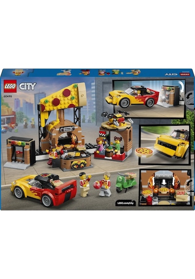 LEGO® City Araçlarla Pizza Dağıtım Deneyimi 60496 - 6 Yaş ve Üzeri Çocuklar için 4 Minifigür İçeren Oyuncak Yapım Seti (494 Parça)