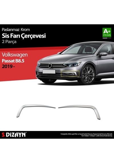 S-Dizayn  Volkswagen Passat B8.5 Krom Sis Farı Çerçevesi 2 Parça 2019 ve Üz