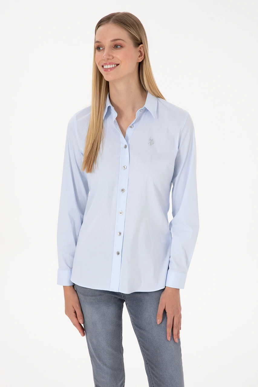 U.s. Polo Assn. Kadın Açık Mavi Gömlek Basic 50308024-vr003 Acık Mavı
