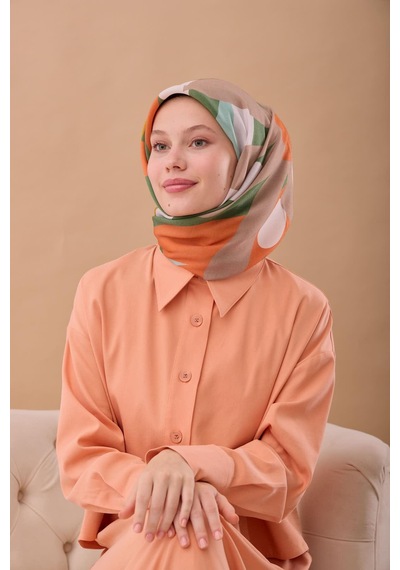 Silk Home Aura Eşarp 140001-07 Yavruağzı, Hardal, Yeşil, Beyaz, Vizon
