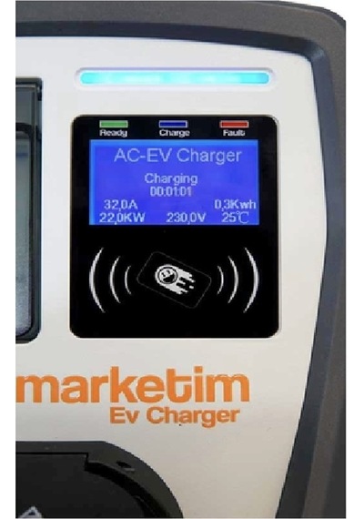 Hims 22kw 3 Faz 32a Tip 2 Soketli Elektrikli Araç Şarj İstasyonu
