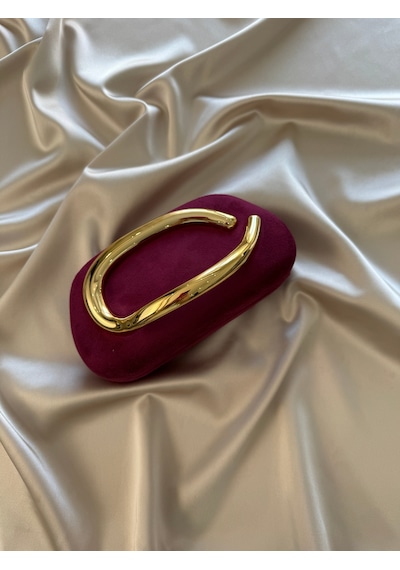 Öznora Babil Model Bordo Süet Abiye El Ve Omuz Çantası Çok Renkli