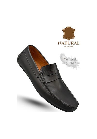Sermoda Erkek Loafer - Hakiki Deri Rok Loafer Erkek Ayakkabı Siyah