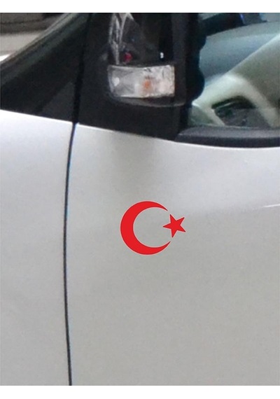 Ay Yıldız Folyo Kesim Etiket Kırmızı 8cm