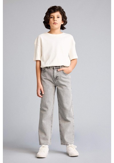 Defacto Wıde Leg Düz Paça Jean Pantolon Erkek Çocuk F8433a826smnm55 Gri-nm55