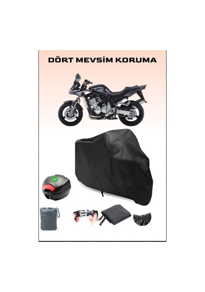 Siyah Yamaha Fzs1000 Arka Çanta Uyumlu Motosiklet Branda Su Geçirmez Dayanıklı Kumaş