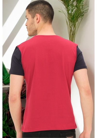 T8591 Dewberry Mens T-shırt-düz Bordo