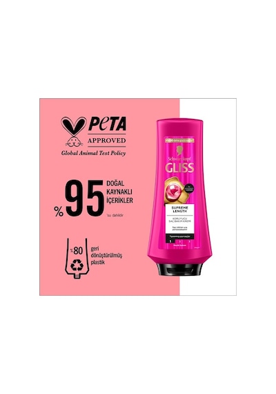 Schwarzkopf Gliss Supreme Length Saç Bakım Kremi 360 Ml 4015100815191-190