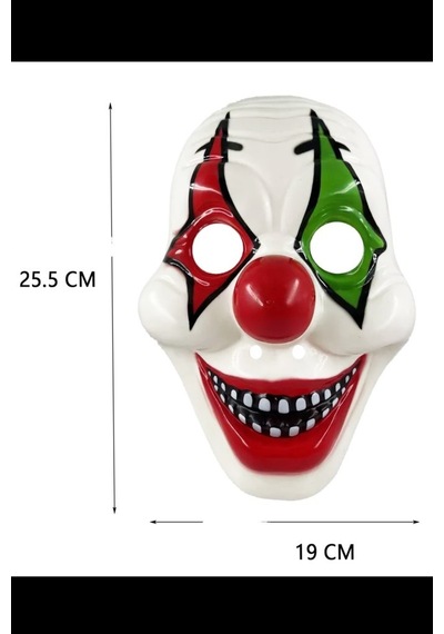 Beysüs Cadılar Bayramı Halloween Maske Palyaço Kırmızı Yeşil Tüm Yaşlar