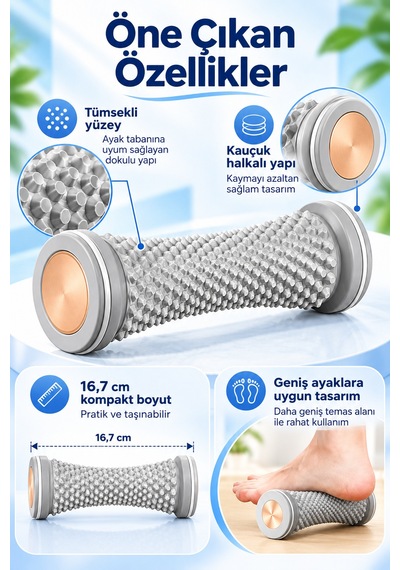 Mucit Home Ayak Masaj Silindiri - Derin Doku Masajı İçin Yüksek Performanslı Silindir Renkli
