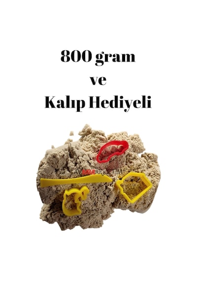 Oyun Kalıbı Hediyeli Kurumayan Kinetik Kum 800 Gram Ve Kalıp Hediyeli Oyun Kumu Yapışmaz Kum Krem