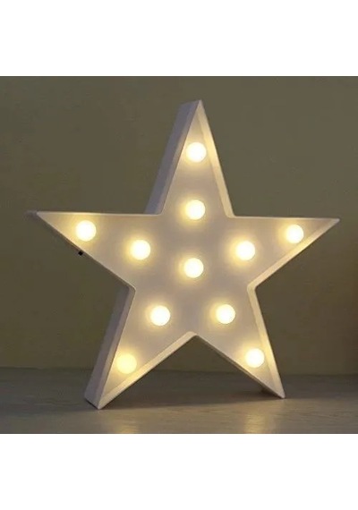 Jenerik Led Işıklı Beyaz Yıldız Gece Lambası