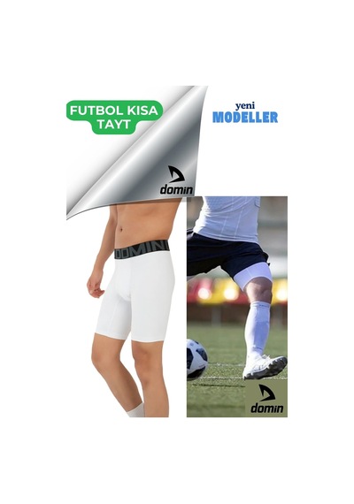 Hnc Sport Erkek Kısa Futbol Diz Üstü Tayt Sporcu Şort Altı Tayt Dmn32548. Beyaz