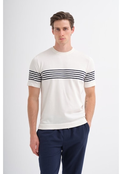 Cazador Erkek Bisiklet Yaka Triko Tshirt 30400 Ekru Ekru