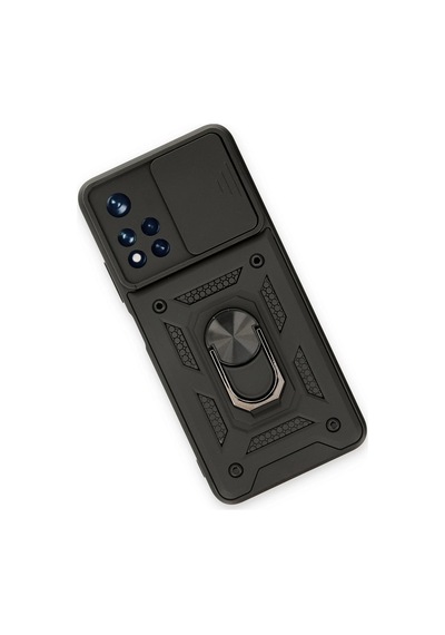 Cosmotex Newface Xiaomi Poco M4 Pro 5g Kılıf Pars Lens Yüzüklü Silikon - Siyah