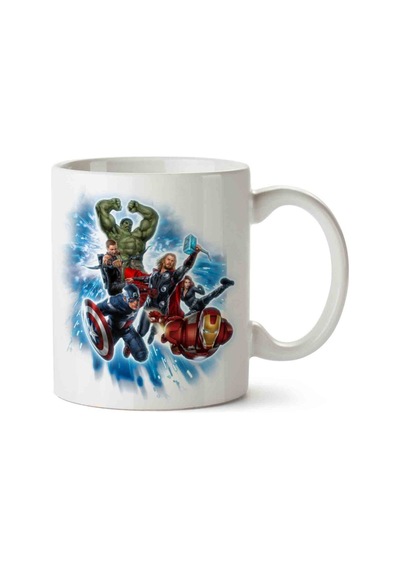Captain America Thor Hulk Superhero Avengers İki Tarafı Baskılı Kupa Bardak.jpg
