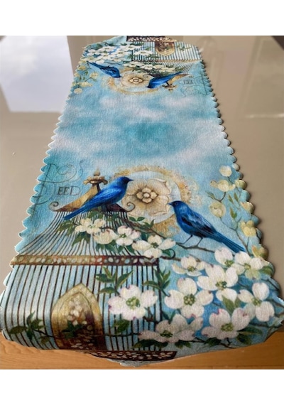 Kuş Desenli 40x140 Cm Lazer Kesim Runner 140 X 40 -Dikdörtgen-Karışık (473327111)
