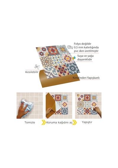 Tink KENDİNDEN YAPIŞKANLI KARMA AGORA DESENLİ PVC KARO 30X30