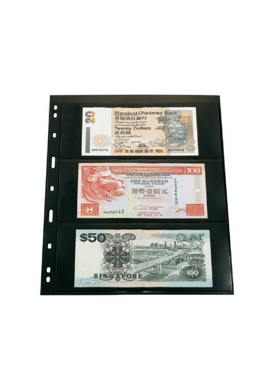 Kağıt Para Sayfası 053 Üç Bölmeli Siyah Zeminli A4-10 Adetlik Paket