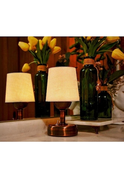 Mylights Minik Pilli Abajur Gece Lambası Ledli Pilli Abajur Masa Siyah 52743710