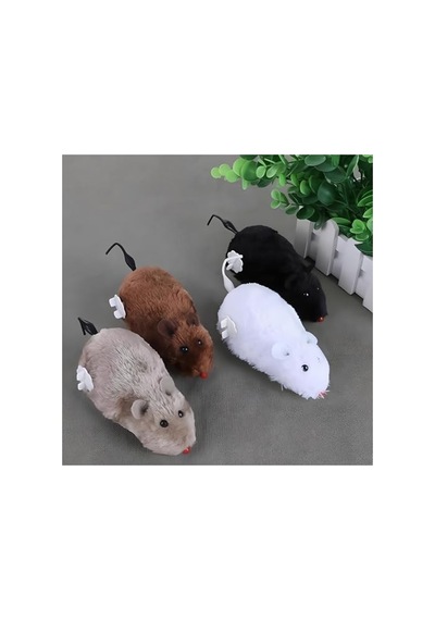 Tüylü Peluş Hareketli Fare, Kedi Eğitimi İçin Eğlenceli Oyuncak