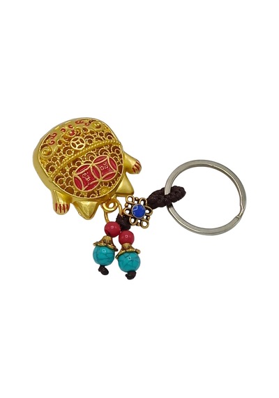 Maneki Neko Pirinç Anahtarlık Sevimli Şişman Feng Shui Şans Noprnc03 Gümüş