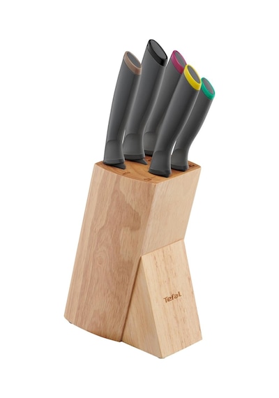 Tefal Fresh Kitchen Ahşap Blok & 5 Parça Bıçak Seti 001 Siyah