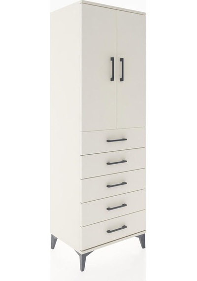 Hyperion Dolap Tek Raflı 5 Çekmeceli Tek Askılı 60x44x182 Ayt... Aytaşı