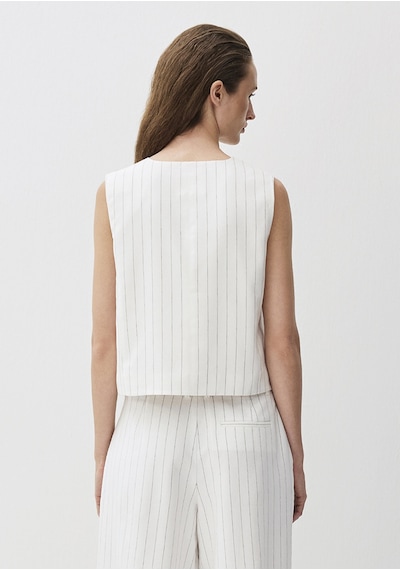 Mavi - Ekru Tencel Lyocell Karışımlı Yelek 1110685-89881 Ekru