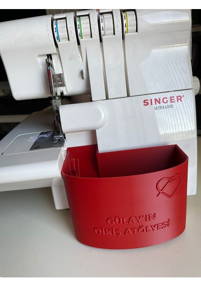 Singer Overlok Çöp Kutusu Fire Kabı Xl Kişiye Özel Kırmızı 14sh65
