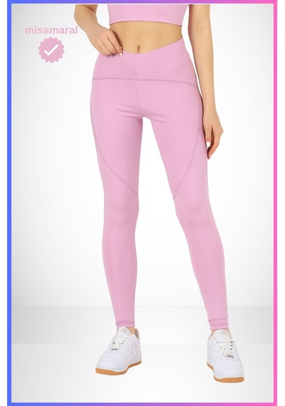 Missmaral Slim Fit Oslo Tayt Lila Yüksek Bel Toparlayıcı Spor Model Flatlock Dikiş Detaylı 1090 Lila