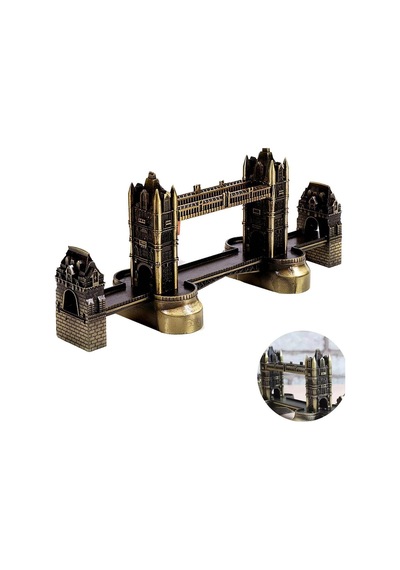 Vintage Metal İngiltere London Tower Bridge Biblo Antik Bronz 20 Cm