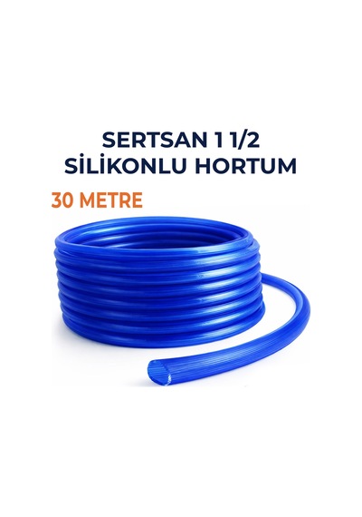 Silikonlu Bahçe Hortumu 1 1/2 İnç 30 Metre Mavi - Dayanıklı Sulama Hortumu