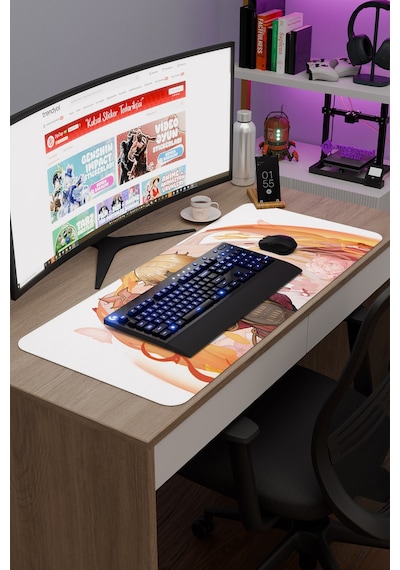 Thoma Genshin Impact Anime Oyuncu V5 - 90x40 Xxl Gaming Mouse Pad Fare Altlığı