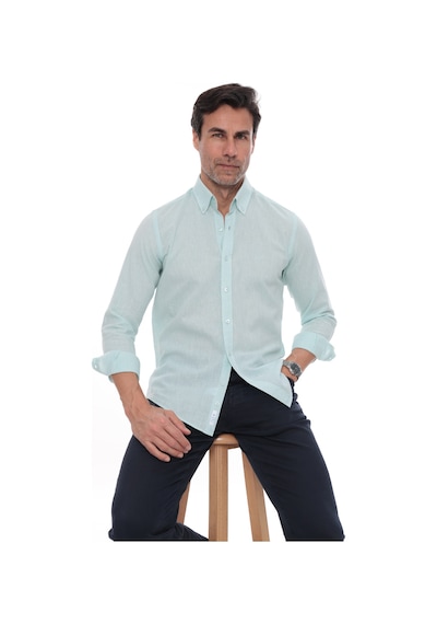 Slim Fit Uzun Kol Yaka Düğmeli Nefes Alan Keten Hediye Kutulu Erkek Gömlek Fs-004548 - Mint-3227 Slim Fit Uzun Kol Yaka Düğmeli Nefes Alan Keten Hediye Kutulu Erkek Gömlek Fs-004548 - Mint-3227
