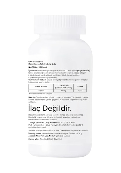 Gnc Gentle Iron - 90 Kapsül