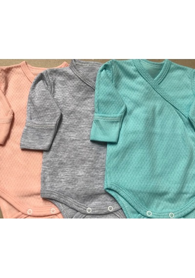 Özdemirli Bebe Özdemirlitekstil Bebelino Çıtçıtlı Kruvaze Badi (3 Lü Paket) Çok Renkli
