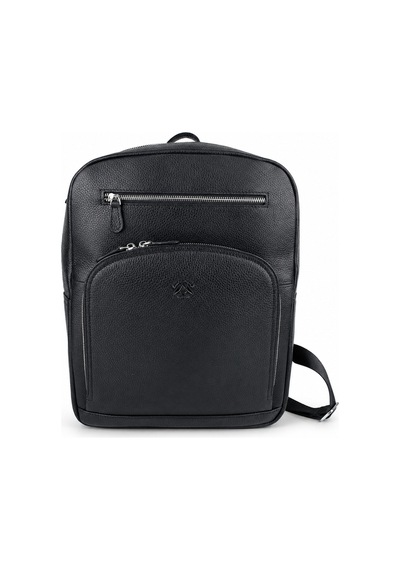 Alphaclub Bag Erkek Siyah Hakiki Deri Laptop Bölmeli Çok Fermuarlı Sırt Ve Laptop Çantası