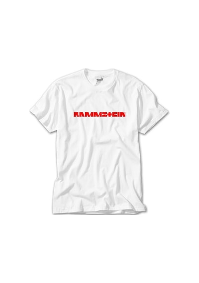 Rammstein Text Red Beyaz Tişört Beyaz