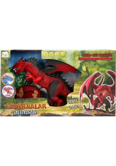 Mey İthalat 36139 Uzaktan Kumandalı Sesli Ve Işıklı Dragon Kırmızı
