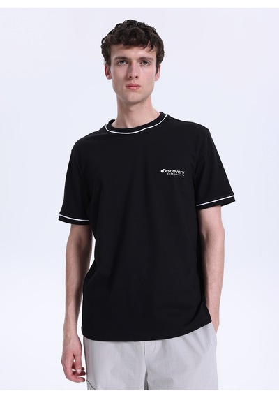 Discovery Expedition Siyah Pamuk Karışımlı T-shirt D6sm-tst3746